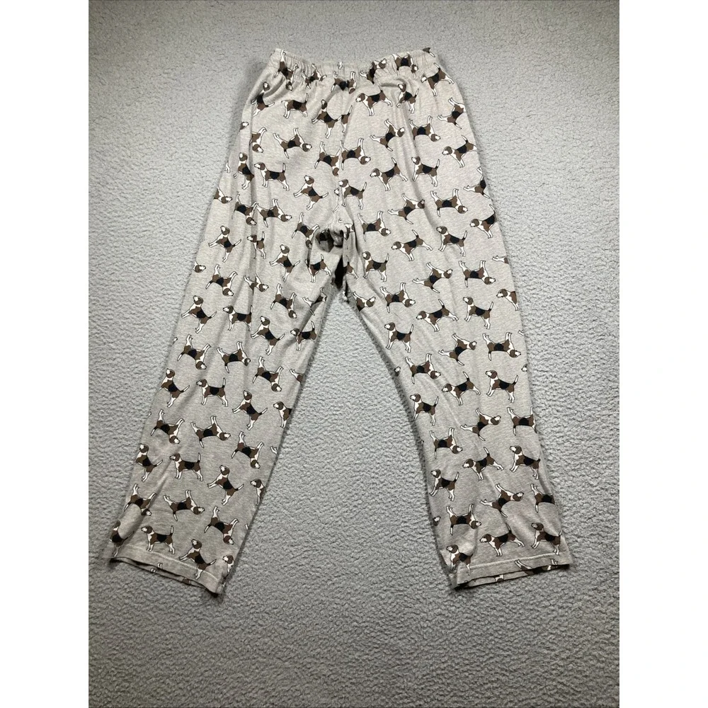 Beagle Pajama‎ Lounge Pants Mens Small Gray Elastic Waist Drawstring  Stretch